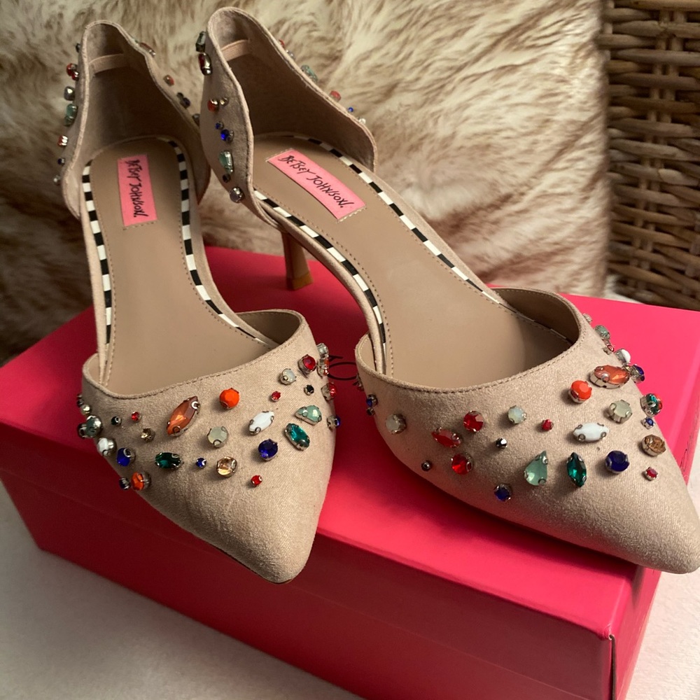 💜 Betsey Johnson 💜 Jeweled Heels 9 GORGEOUS!